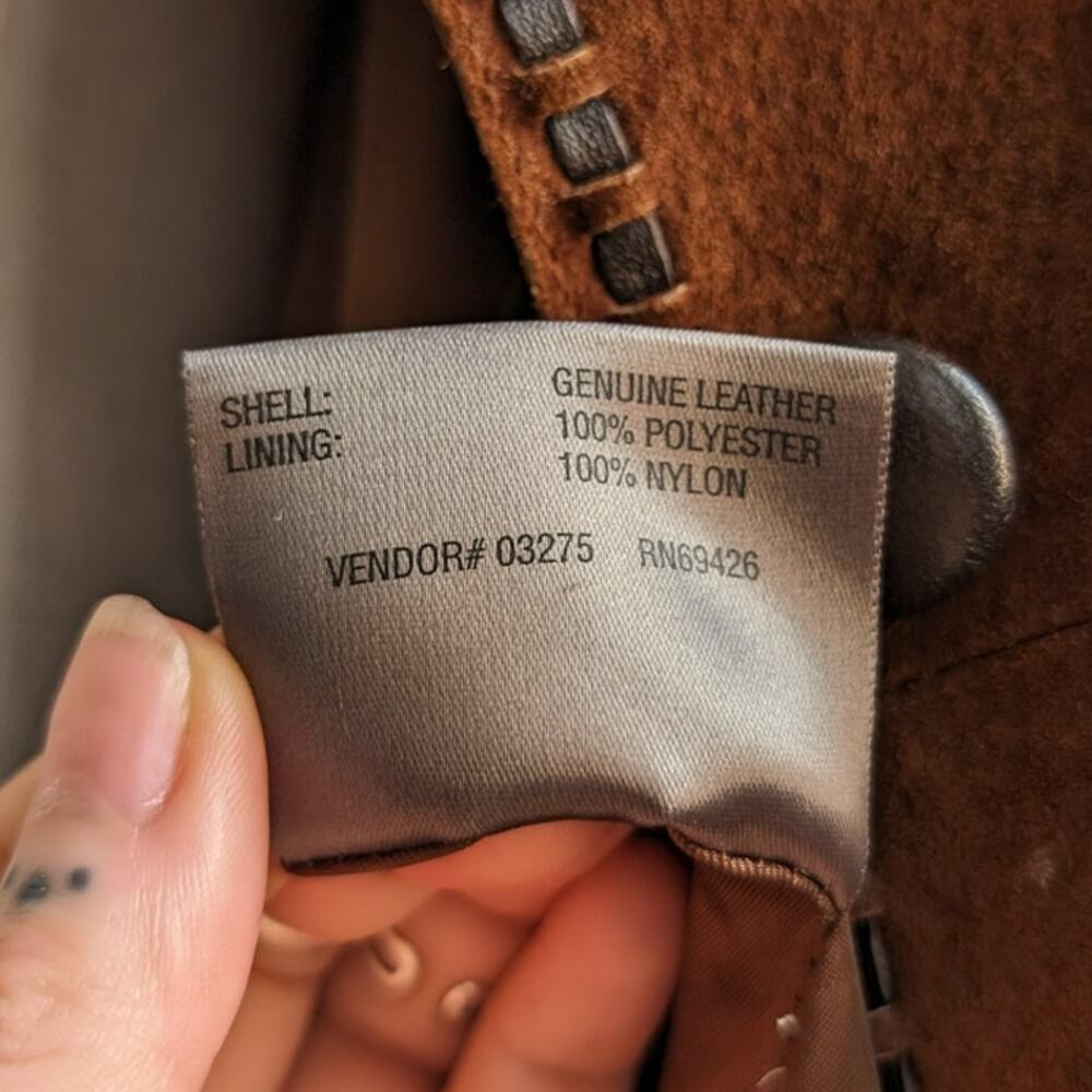 Y2K Brown Suede Leather Jacket Boho Western Minimalist Rust Biker Cowgirl Blazer - Picture 10 of 10